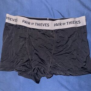 Black Boxer Briefs with Elastic Waistband